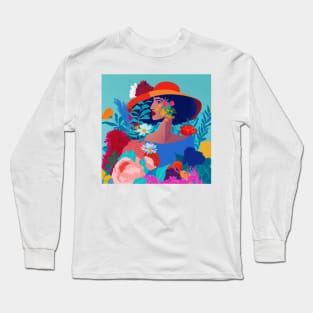 Lady in the flowers Long Sleeve T-Shirt